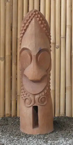 Artikelbild 1 des Artikels “Tiki Polynesische Statue aus Kokosnussholz, ca. 80cm hoch, Farbe natur/transparent, Ø ca. 18-28cm “